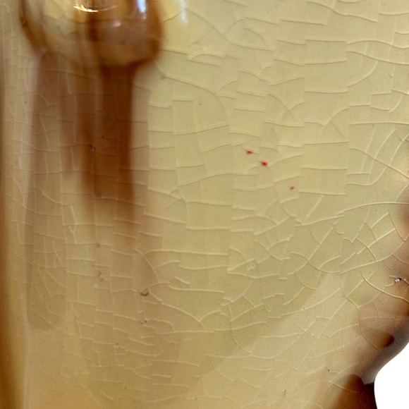 Vintage Leaping Fish Ceramic Vase 10 Inch Crazing Marked H 54 Beige Brown Asian - Picture 10 of 12